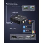 ABLEWE RCA to HDMI,AV to HDMI Converter, 1080P Mini RCA Composite CVBS Video Audio Converter Adapter 