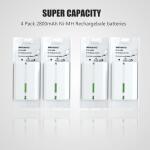 4-in-1 Charging Station for Wii&Wii U Remote Controller,Charger with 4 Rechargeable Battery Packs 