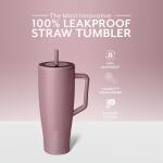 Brate Era 40 oz Tumbler with Handle and Straw | 100% Leakproof Insulated Tumbler with Lid and Straw | Made of Stainless Steel | Cup Holder Friendly Base | 40oz (Rose Taupe)