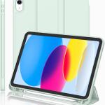 iMieet Case for New iPad 10.9 Inch (10th Gen, 2022) - Trifold Stand with Pencil Holder, Soft TPU Back, and Auto Wake/Sleep (Light Green)