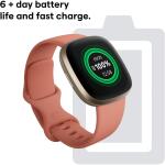 Fitbit Versa 3 Health & Fitness Smartwatch (S & L Bands Included) - Pink/Gold