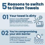 Clean Skin Club Clean Towels XL, Disposable Face Towelette, Makeup Remover Dry Wipes, Ultra Soft, 50 Ct, 1 Pack