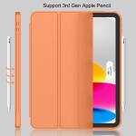 iMieet Case for New iPad 10.9 Inch (10th Gen, 2022) - Trifold Stand with Pencil Holder, Soft TPU Back, and Auto Wake/Sleep (Orange)