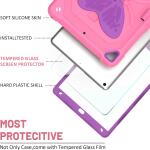 Ambison Case for iPad 9th/8th/7th Generation 10.2 inch with Glass Screen Protector and Rugged Shockproof Protective Cover for Kids (Hot Pink)