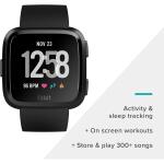 Fitbit Versa Smart Watch (S & L Bands Included) - Black/Black Aluminium