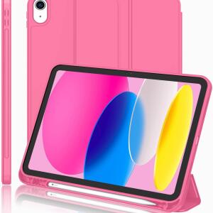 iMieet Case for New iPad 10.9 Inch (10th Gen, 2022) - Trifold Stand with Pencil Holder, Soft TPU Back, and Auto Wake/Sleep (Watermelon)