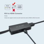 RCA to HDMI Converter, AV to HDMI Adapter, Composite to HDMI, Support 1080P,