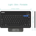 Arteck HB220B Universal Backlit 7-Colors & Adjustable Brightness Multi-Device Slim Portable Wireless Bluetooth 3.0 Keyboard