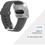 Fitbit Versa Lite Edition Smart Watch (S and L Bands Included) - Charcoal/Silver Aluminum