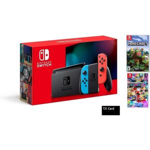 Nintendo Switch Deluxe Holiday Game Bundle: Neon Blue and Neon Red