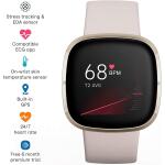 Fitbit Sense Health & Fitness Smartwatch S & L Bands Included) -White/Gold