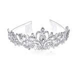 Didder Silver Crystal Tiara Crown Headband Princess Elegant Crown with combs for Women, Girls, Bridal, Wedding, Prom, Birthday Party