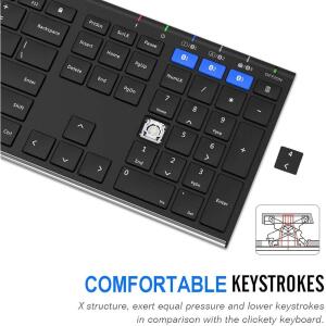 Arteck HB192 Universal Bluetooth Keyboard Multi-Device Rechargeable Battery