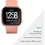 Fitbit Versa Smart Watch (S & L Bands Included) - Peach/Rose Gold Aluminium