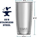 YETI Rambler 20 oz Stainless Steel Vacuum Insulated Tumbler w/MagSlider Lid