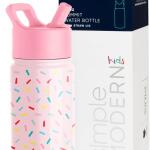 Simple Modern Kids Water Bottle with Straw Lid, Insulated Stainless Steel Reusable Tumbler for Toddlers, Girls, 14oz (Confetti)