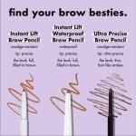 e.l.f., Instant Lift Brow Pencil 0.006 Oz, Dual Sided, Precise, Fine Tip, Shapes, Defines, Fills Brows, Contours, Combs, Tames, Taupe