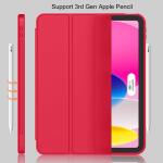 iMieet Case for New iPad 10.9 Inch (10th Gen, 2022) - Trifold Stand with Pencil Holder, Soft TPU Back, and Auto Wake/Sleep (Red)