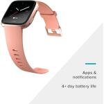 Fitbit Versa Smart Watch (S & L Bands Included) - Peach/Rose Gold Aluminium