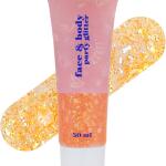 MEICOLY Orange Body Glitter: Sparkling chunky face glitter gel for Halloween makeup. Ideal for concerts, music festivals, and raves, plus mermaid hair glitter for women.