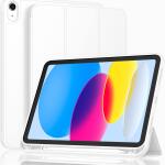 iMieet Case for New iPad 10.9 Inch (10th Gen, 2022) - Trifold Stand with Pencil Holder, Soft TPU Back, and Auto Wake/Sleep (White)