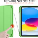 iMieet Case for New iPad 10.9 Inch (10th Gen, 2022) - Trifold Stand with Pencil Holder, Soft TPU Back, and Auto Wake/Sleep (Grass Green)