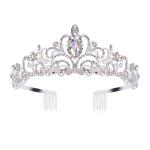 Didder Crystal AB Rhinestones Tiaras and Crowns for Women with Comb Headband Elegant Princess The Crowns for Women Birthday Crowns for Women Tiaras for girls.