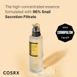 COSRX Snail Mucin 96% Power Repairing Essence, 3.38 fl. oz (100ml) hydrating serum with snail secretion filtrate, designed for dull skin and fine lines, Korean skincare.