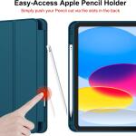 iMieet Case for New iPad 10.9 Inch (10th Gen, 2022) - Trifold Stand with Pencil Holder, Soft TPU Back, and Auto Wake/Sleep (Teal)