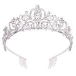 Didder Silver Crystal Tiara Crown Headband Princess Elegant Crown with combs for Women, Girls, Bridal, Wedding, Prom, Birthday Party