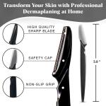 Kitsch Dermaplaning Tool, 12 pc (Black), Face Razors for Women and Men, Eyebrow Trimmer & Face Shaver for Women, Facial Hair Removal for Women and Men, Dermaplane Razor for Women Face