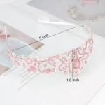 Didder Pink Opal Tiara: Elegant crown with combs for women and girls, perfect for weddings, proms, birthdays, and Halloween costumes.