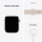 Apple Watch Series 7 with Silver Stainless Steel Case with Starlight Sport Band