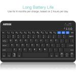 Arteck HB220B Universal Backlit 7-Colors & Adjustable Brightness Multi-Device Slim Portable Wireless Bluetooth 3.0 Keyboard