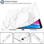 iMieet Case for New iPad 10.9 Inch (10th Gen, 2022) - Trifold Stand with Pencil Holder, Soft TPU Back, and Auto Wake/Sleep (Marble White)