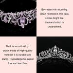 Didder Silver Tiaras: Elegant light purple crystal crowns with combs, perfect for weddings, proms, and birthday parties for women and girls.