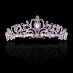 Didder Silver Tiaras: Elegant light purple crystal crowns with combs, perfect for weddings, proms, and birthday parties for women and girls.