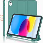 iMieet Case for New iPad 10.9 Inch (10th Gen, 2022) - Trifold Stand with Pencil Holder, Soft TPU Back, and Auto Wake/Sleep (Forest Green)