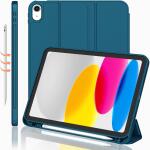 iMieet Case for New iPad 10.9 Inch (10th Gen, 2022) - Trifold Stand with Pencil Holder, Soft TPU Back, and Auto Wake/Sleep (Teal)