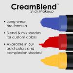 Mehron Makeup CreamBlend Stick (Yellow), Face Paint, Body Paint, & Foundation Cream Makeup, Body Paint Stick Perfect for Halloween Makeup .75 oz