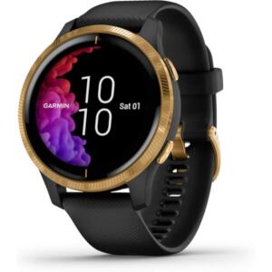 Garmin 010-02173-31 Venu GPS Smartwatch - Gold with Black Band