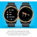 Garmin 010-02173-31 Venu GPS Smartwatch - Gold with Black Band