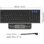 Arteck HB193 Universal Bluetooth Keyboard Multi-Device Stainless Steel Full Size