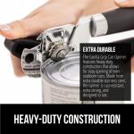 Gorilla Grip Heavy Duty Stainless Steel Smooth Edge Manual Can Opener and Bottle Opener (Black)