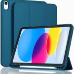 iMieet Case for New iPad 10.9 Inch (10th Gen, 2022) - Trifold Stand with Pencil Holder, Soft TPU Back, and Auto Wake/Sleep (Teal)