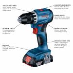 Bosch 18V Brushless 2 Tool Impact Drill and Driver Poer Tool Combo Kit with Soft Case, 2 Batteries and Charger