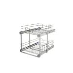 Rev-A-Shelf Two Tier Pull-Out Baskets 14.75 W x 19 H x 22 D Inch Cabinet Mount Chrome Metal Soft Close Sliding Basket Kit