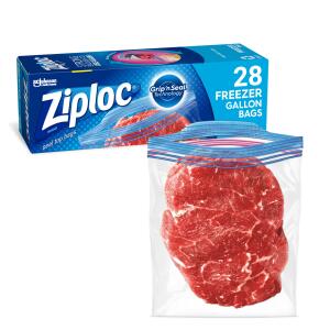 Ziploc 28 Freezer Gallon Pack Food Bag