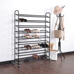 MZG 59 Inch 9 Tier 54 Pair Black Steel Shoe Rack 