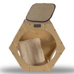 Armarkat 18 by 12 Inch Hexagon Cat House (Natural Beige)